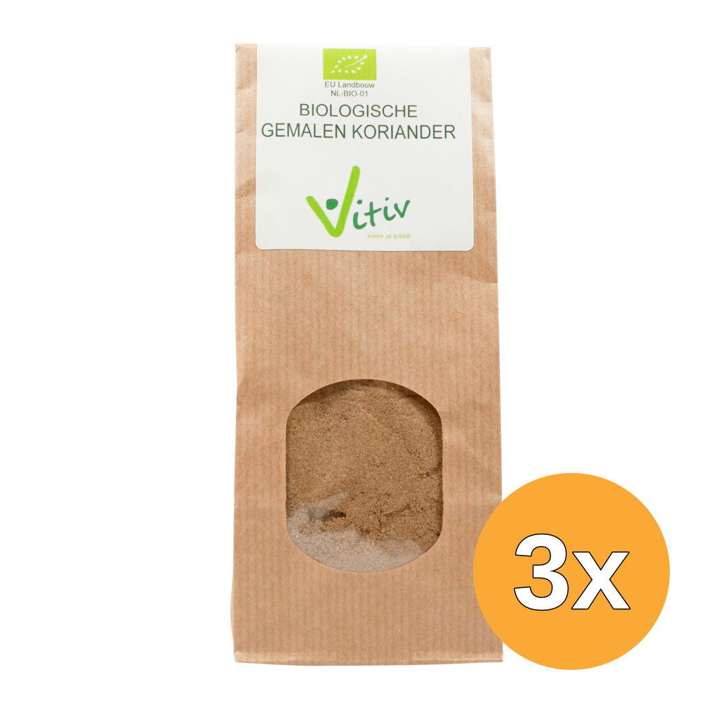 3x Vitiv Koriander Gemalen Bio (50 gr)