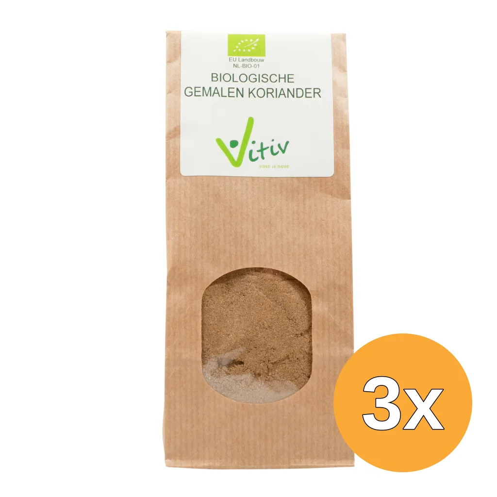 3x Vitiv Koriander Gemalen Bio (50 gr)
