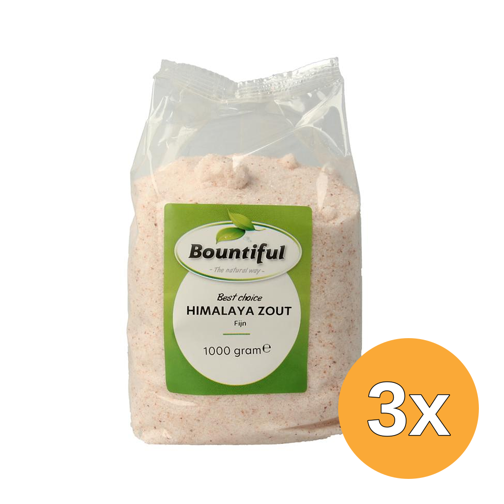 3x Bountiful Himalaya Zout Fijn (1000 gr)