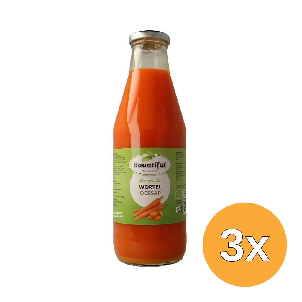 3x Bountiful Wortel oersap bio (750 ml)