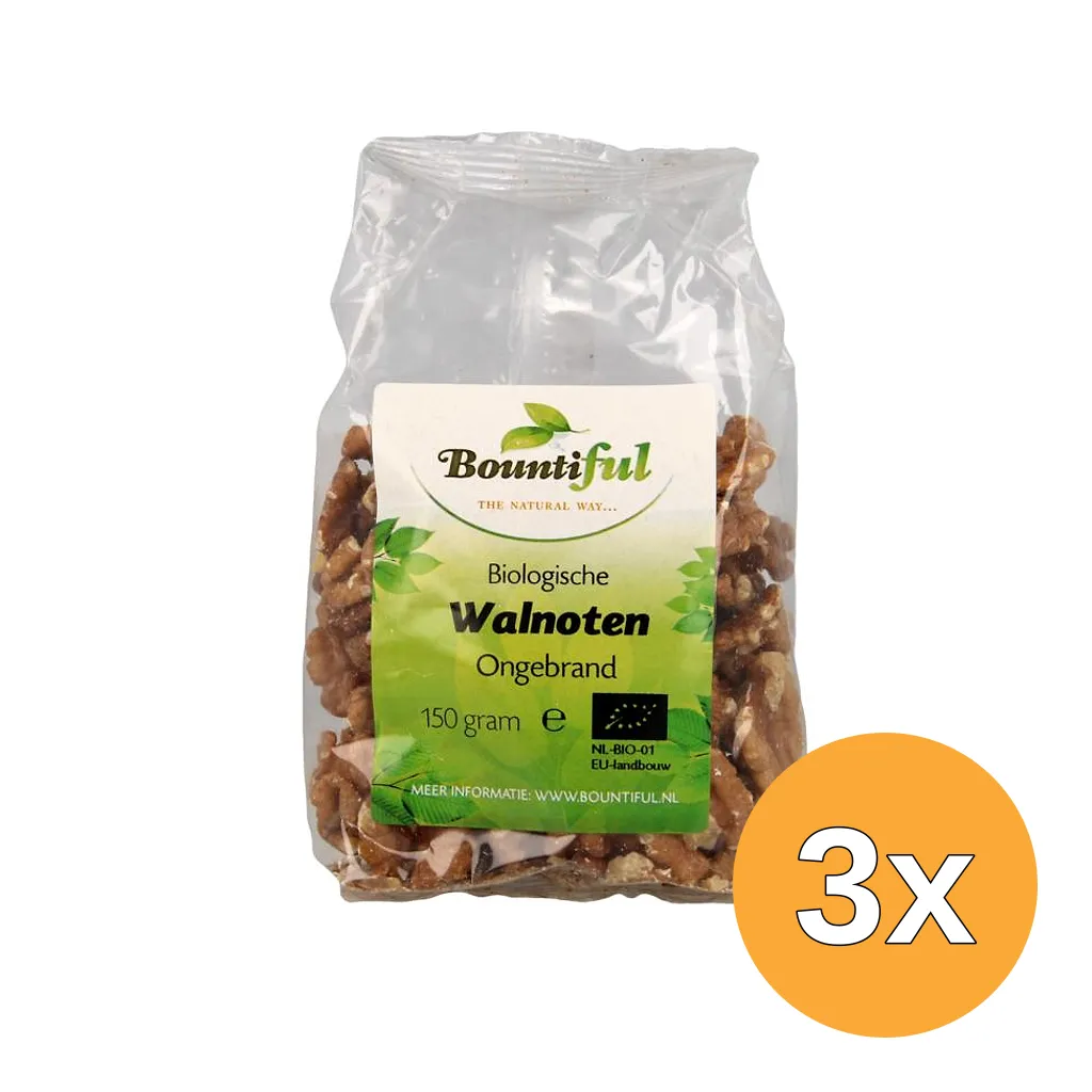 3x Bountiful Walnoten Bio (150 gr)