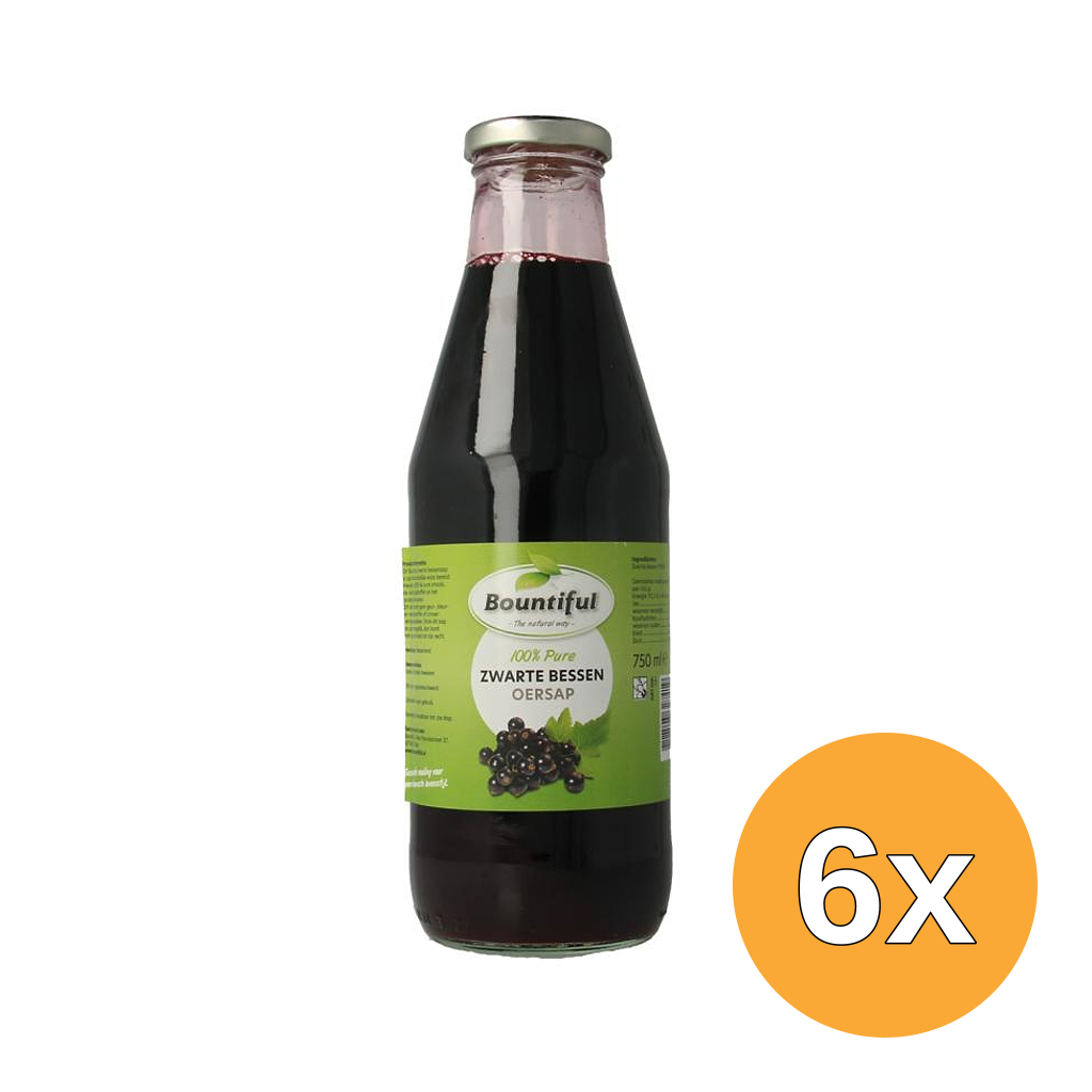 6x Bountiful Zwarte bessensap (750 ml)