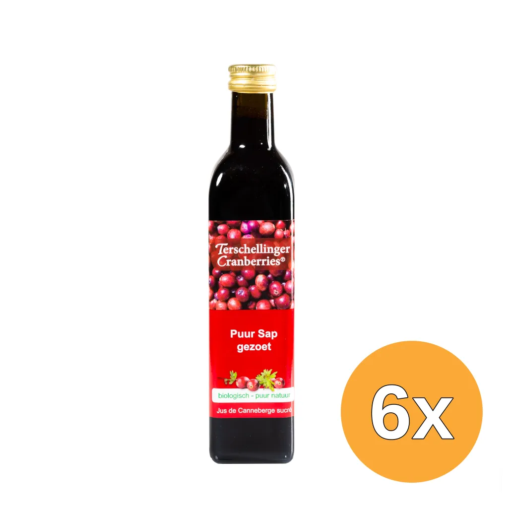 6x Terschellinger Cranberrysap gezoet bio (500 ml)