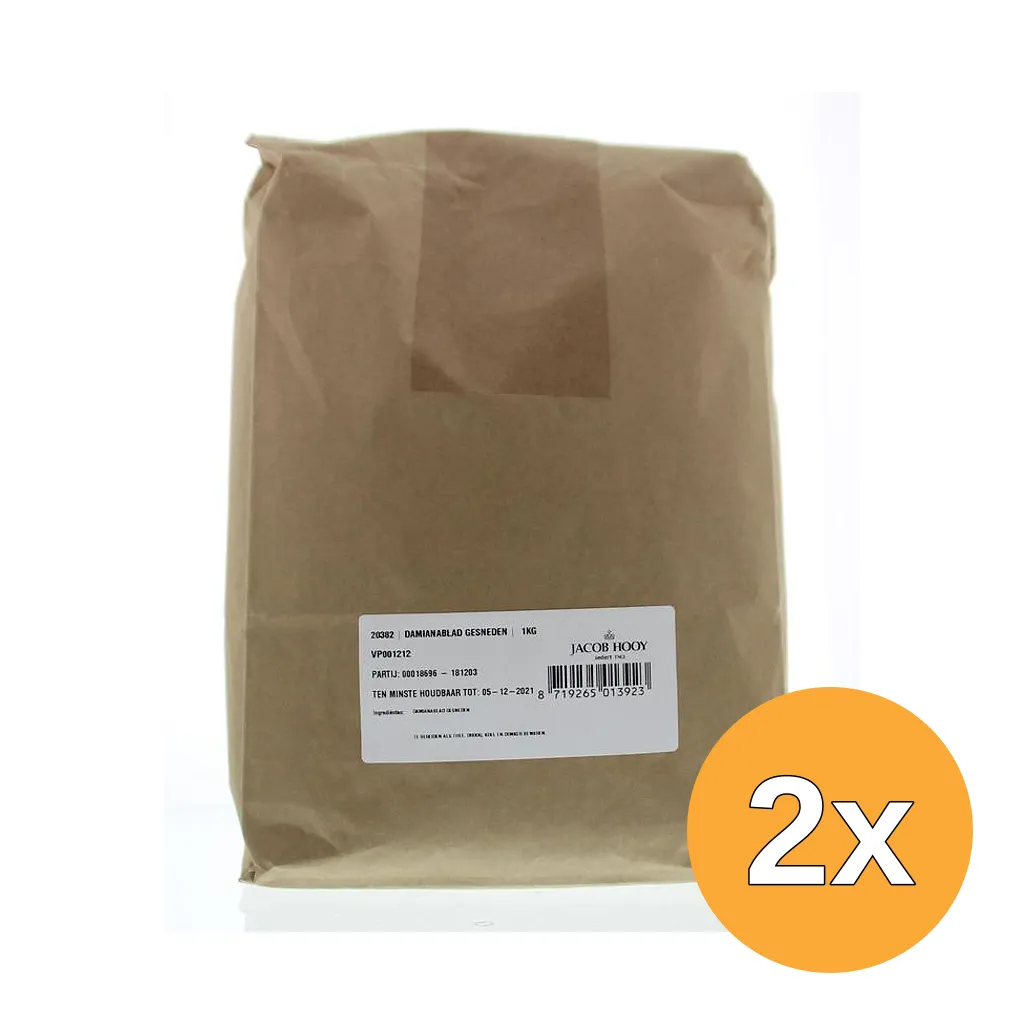 2x Jacob Hooy Damiana Blad Gesneden (1000 gr)