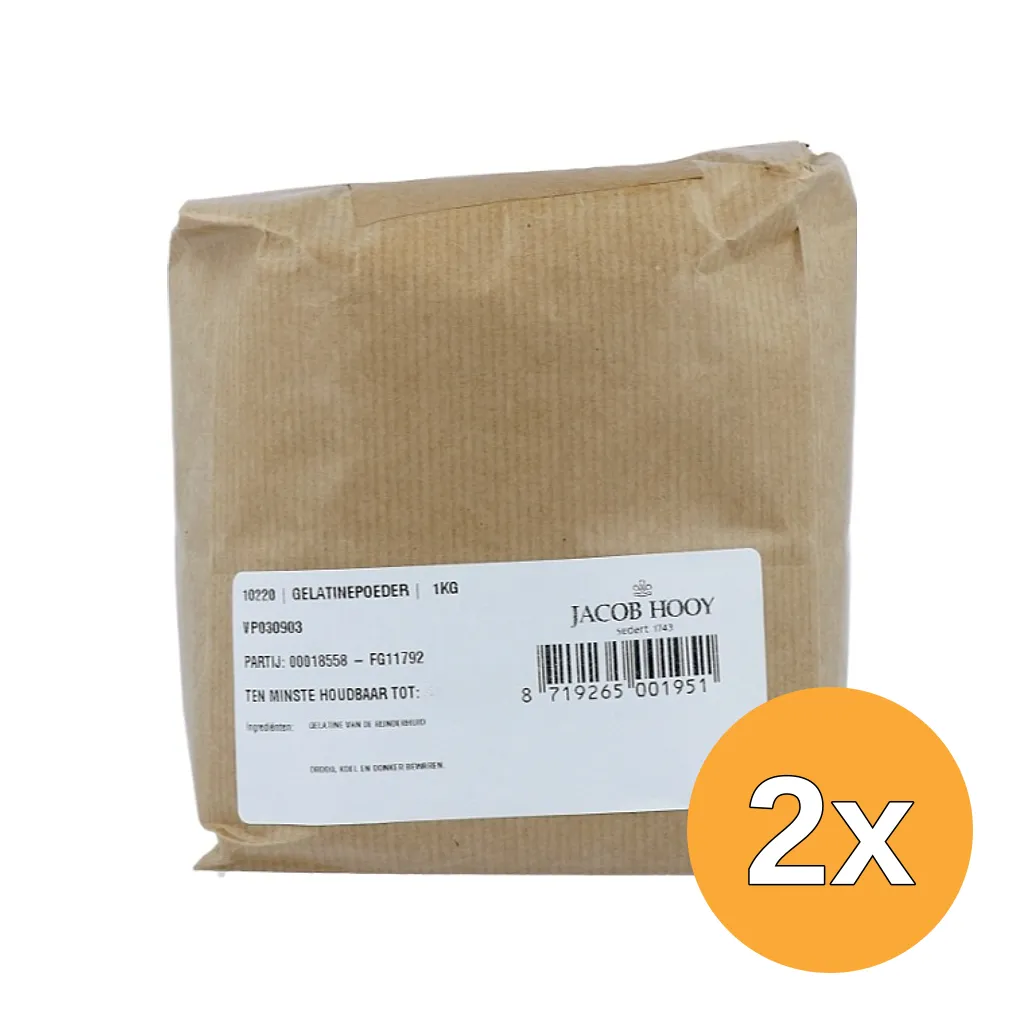 2x Jacob Hooy Gelatinepoeder (1000 gr)