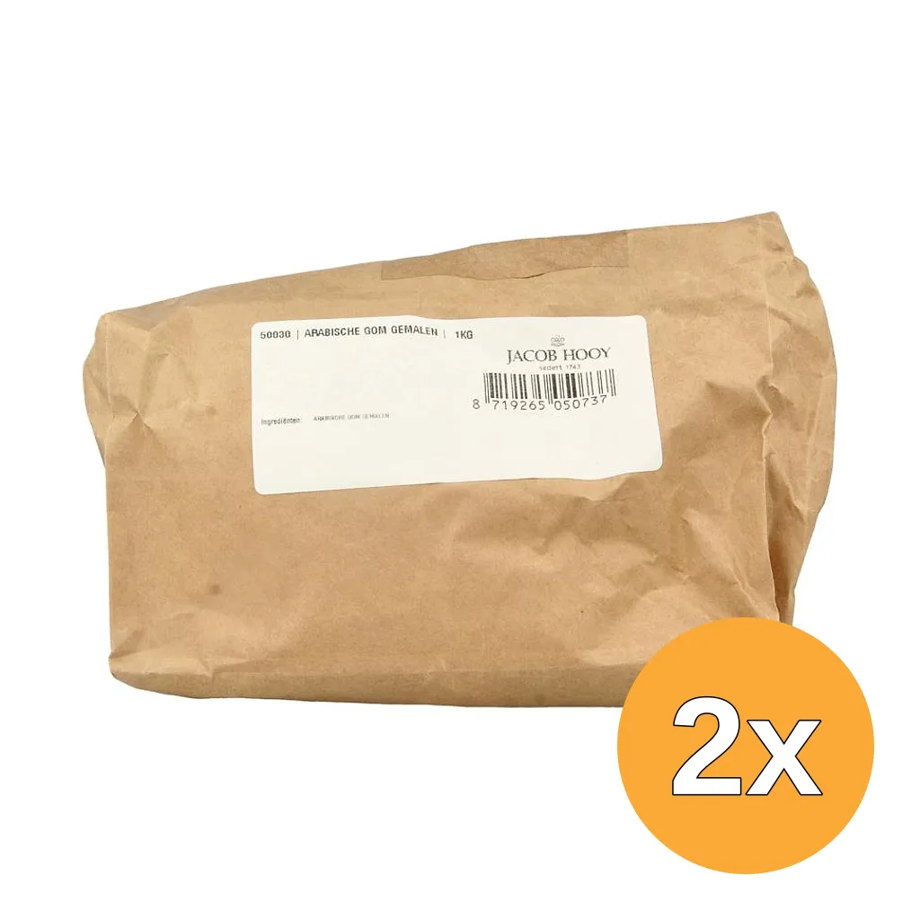 2x Jacob Hooy Arabische gom gemalen (1000 gr)