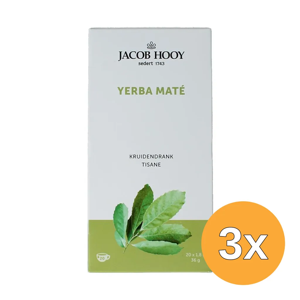3x Jacob Hooy Yerba Maté (20 zakjes)