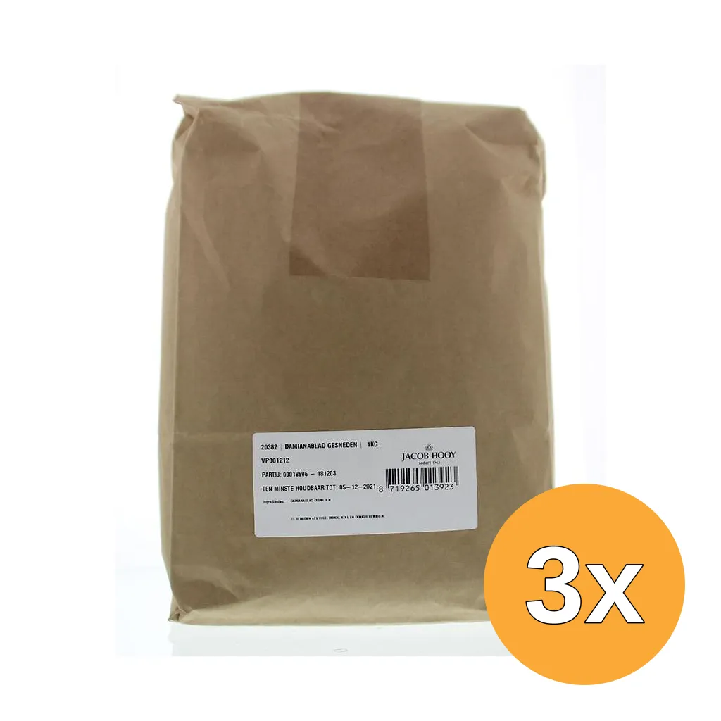 3x Jacob Hooy Damiana Blad Gesneden (1000 gr)