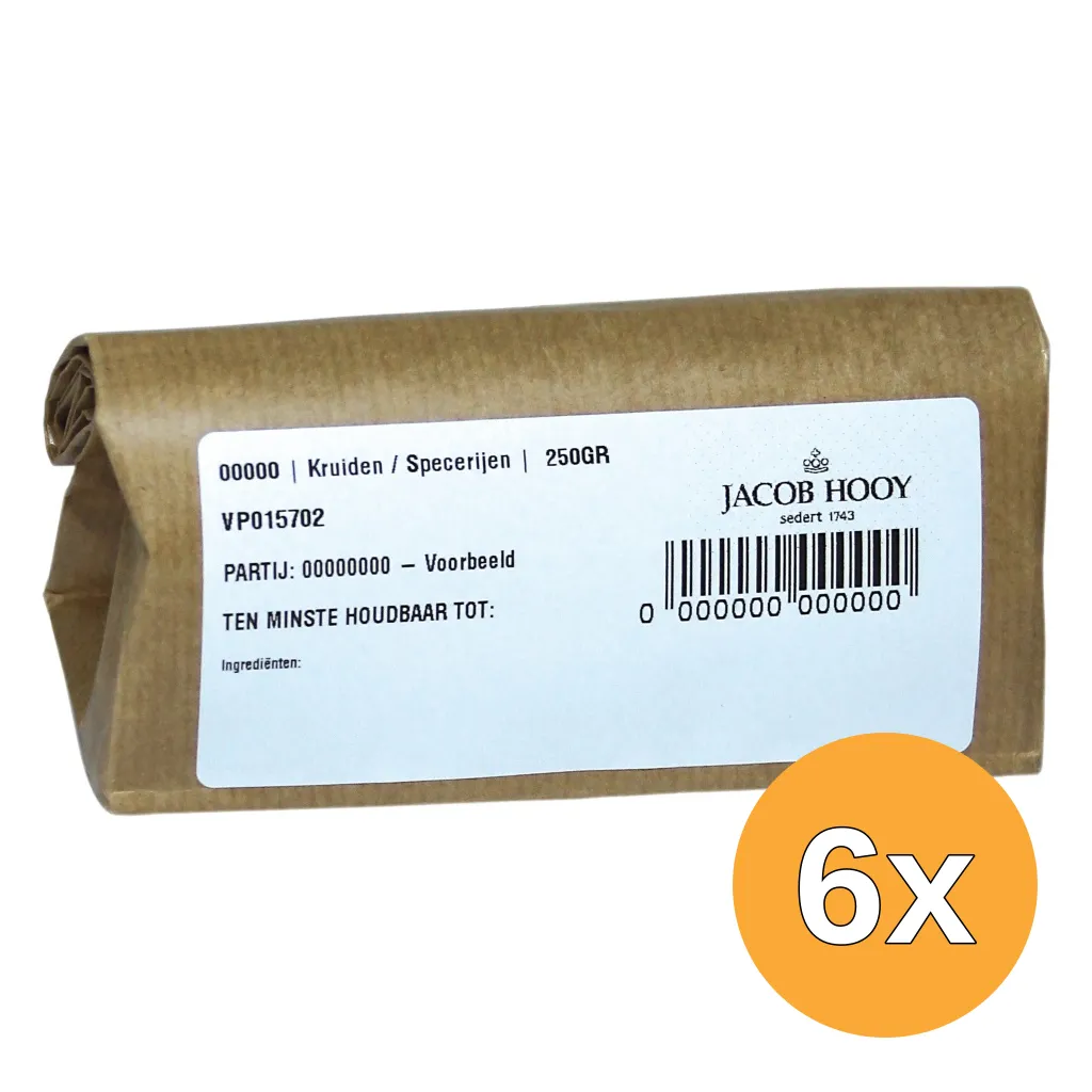 6x Jacob Hooy Pepermuntblad heel 1e kwaliteit (250 gr)