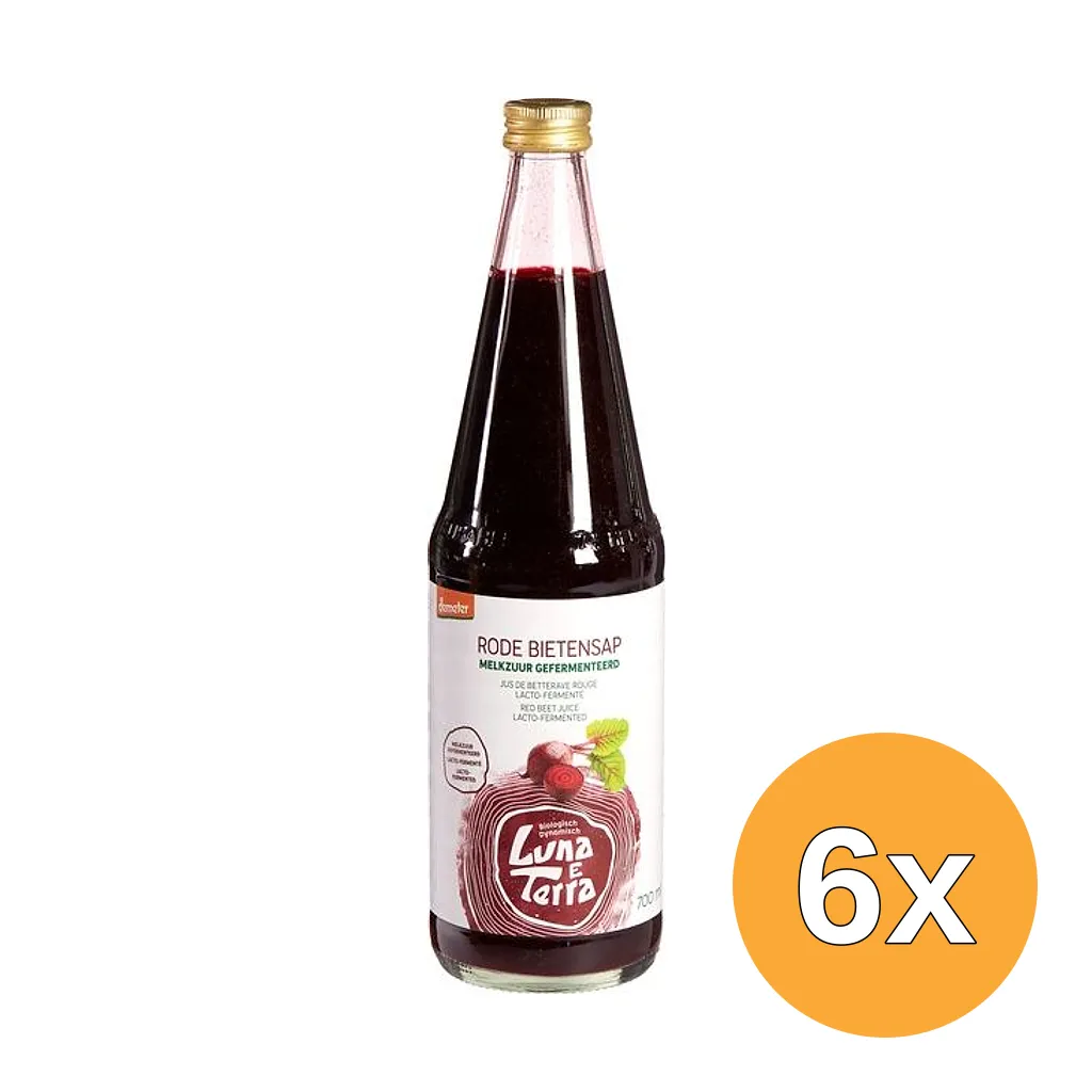 6x Luna E Terra Rode Bietensap Melkzuur Demeter Bio (700 ml)