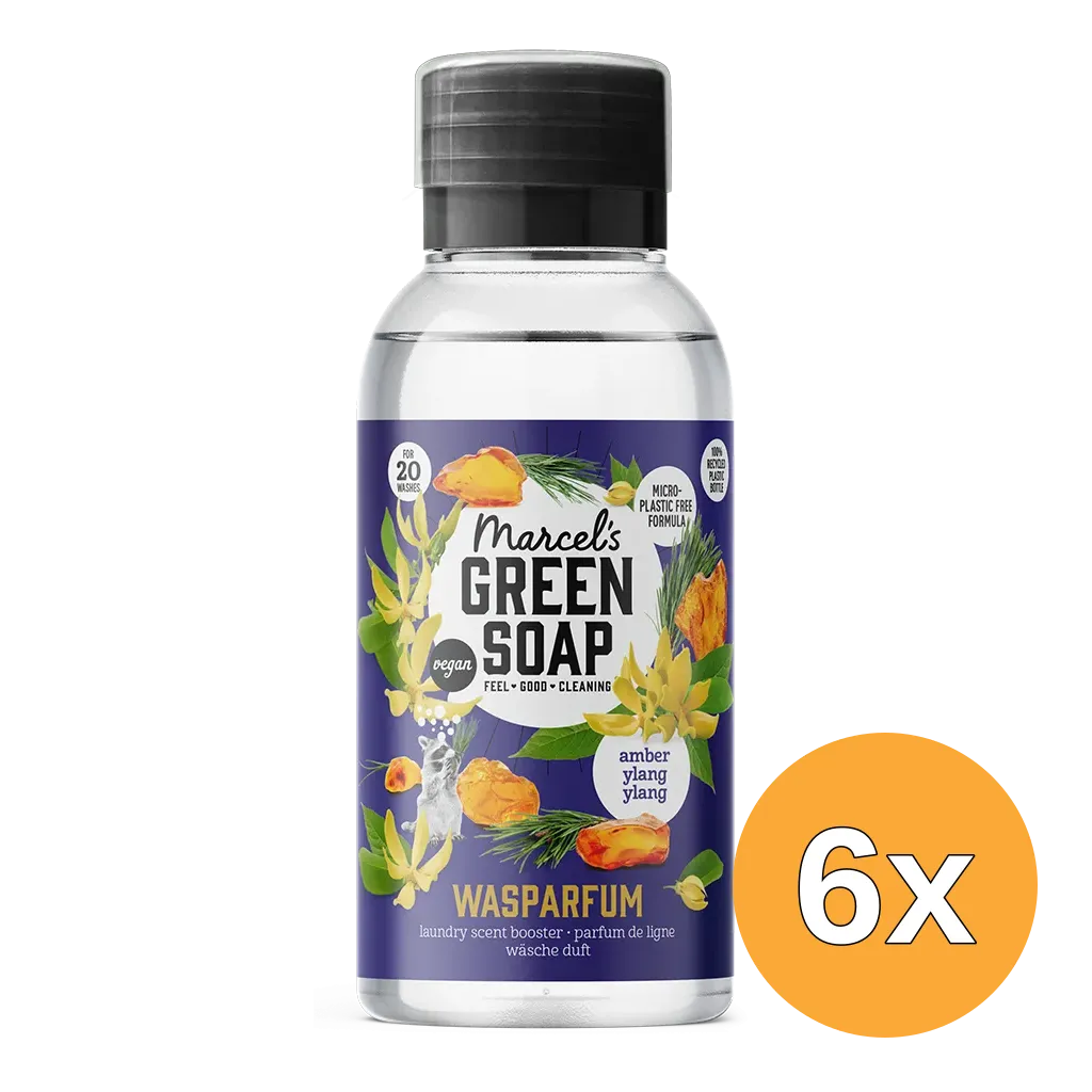 6x Marcel’s Green Soap Wasparfum Amber & Ylang Ylang (250 ml)