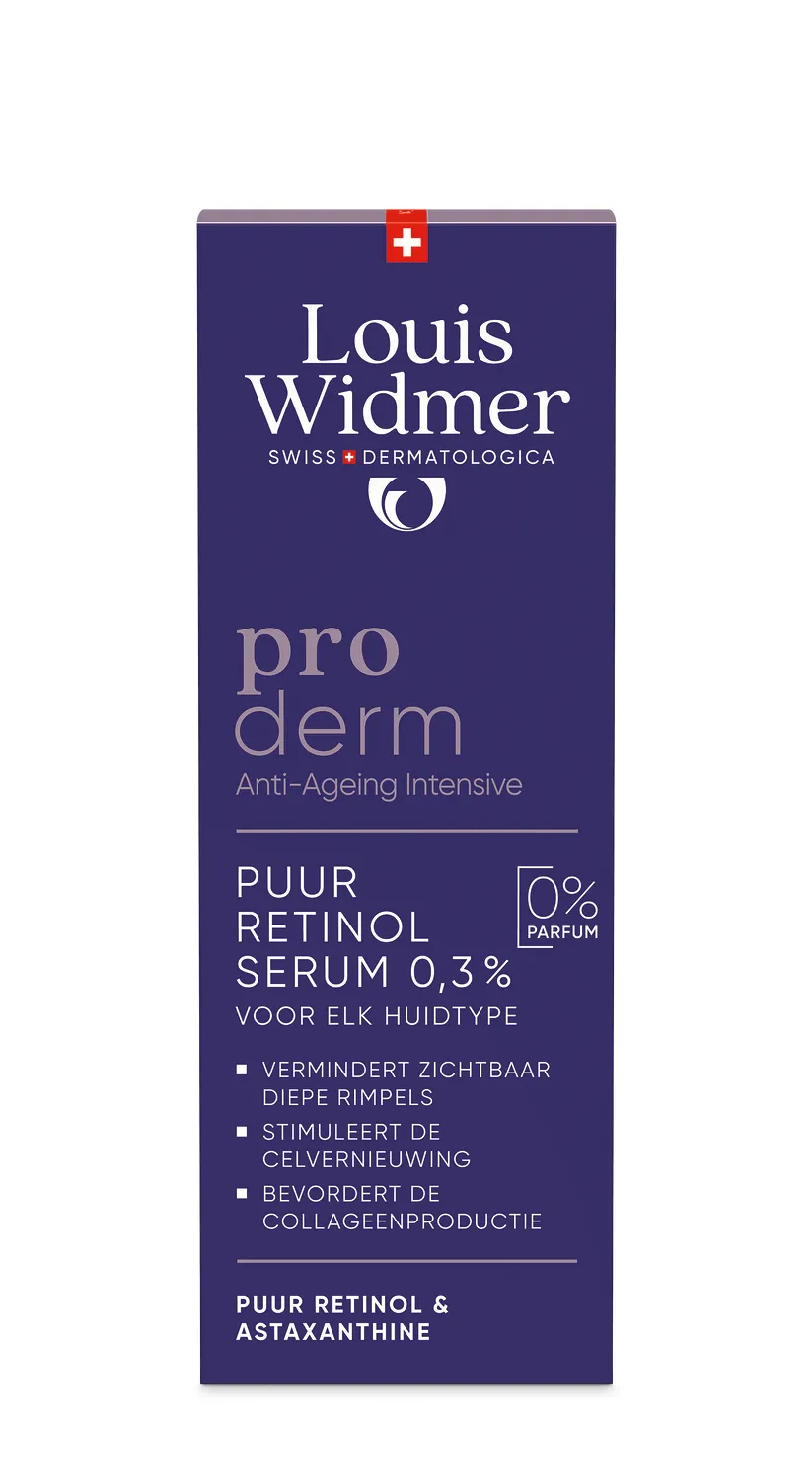 Louis Widmer Proderm Puur Retinol Serum 0,3% zonder Parfum (30 ml)