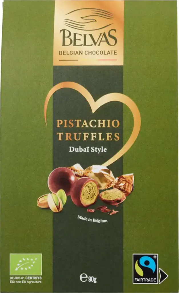 Belvas Chocolade Truffels Pistache (90 gr)
