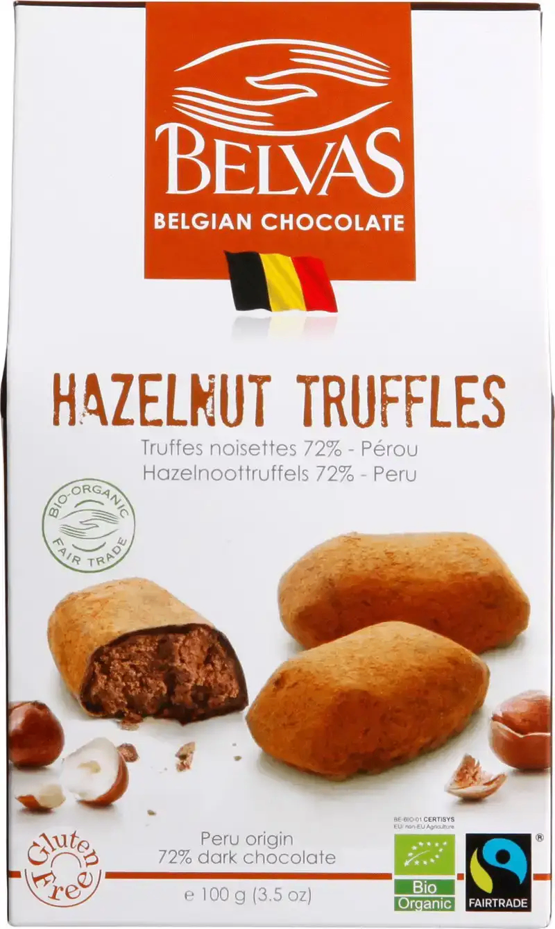 Belvas Chocoladetruffels Hazelnoot (100 gr)