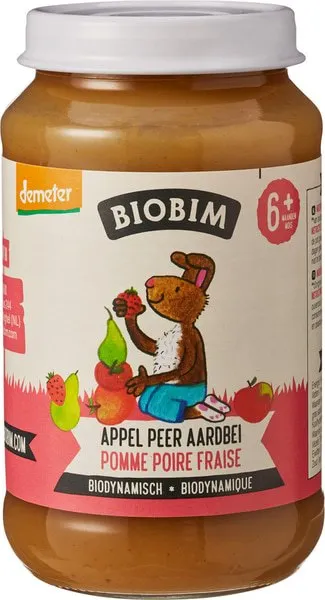 Biobim Fruithapje Appel Peer Aardbei 6+ Mnd (190 gr)