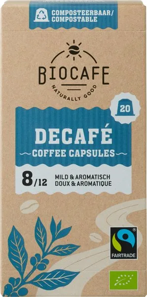 Biocafe Koffiecapsules Decaf (20 stuks)