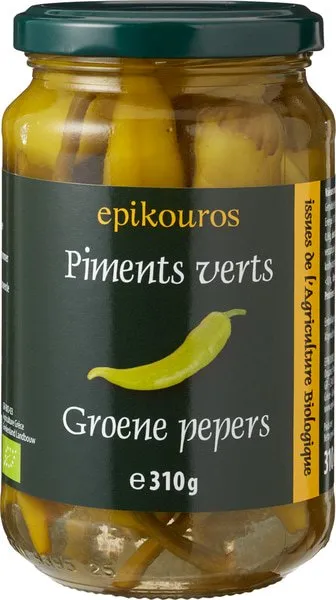 Epikouros Groene Pepperoni in Pekel (310 gr)