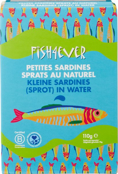 Fish 4 Ever Sardines Klein, in Water (110 gr)