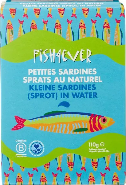Fish 4 Ever Sardines Klein, in Water (110 gr)