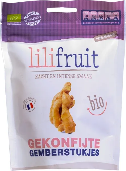 Lilifruit Gekonfijte Gemberstukjes (150 gr)