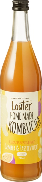 Louter Kombucha Gember Passievrucht (700 ml)