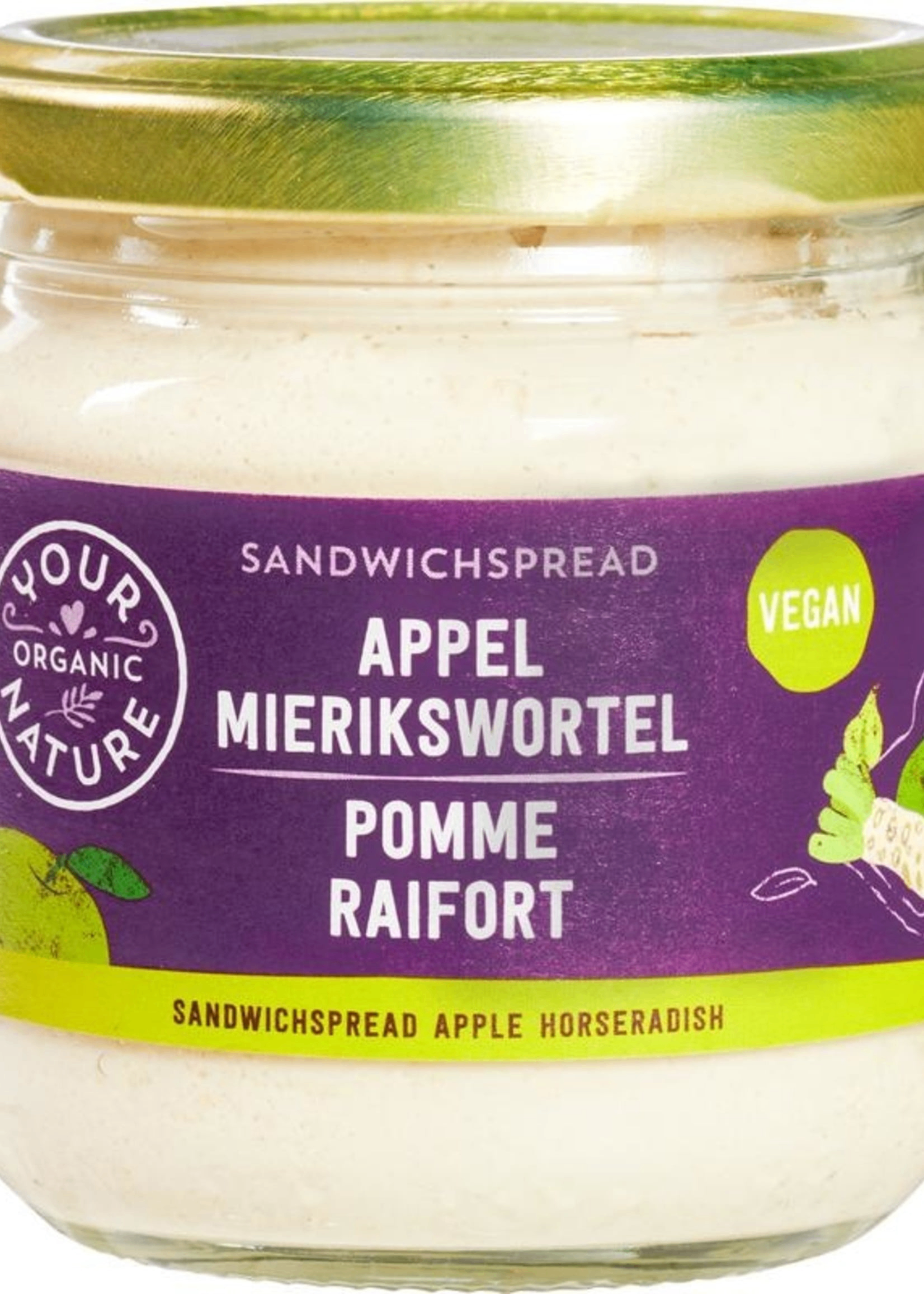 Your Organic Nature Sandwichspread Appel Mierikswortel (135 gr)