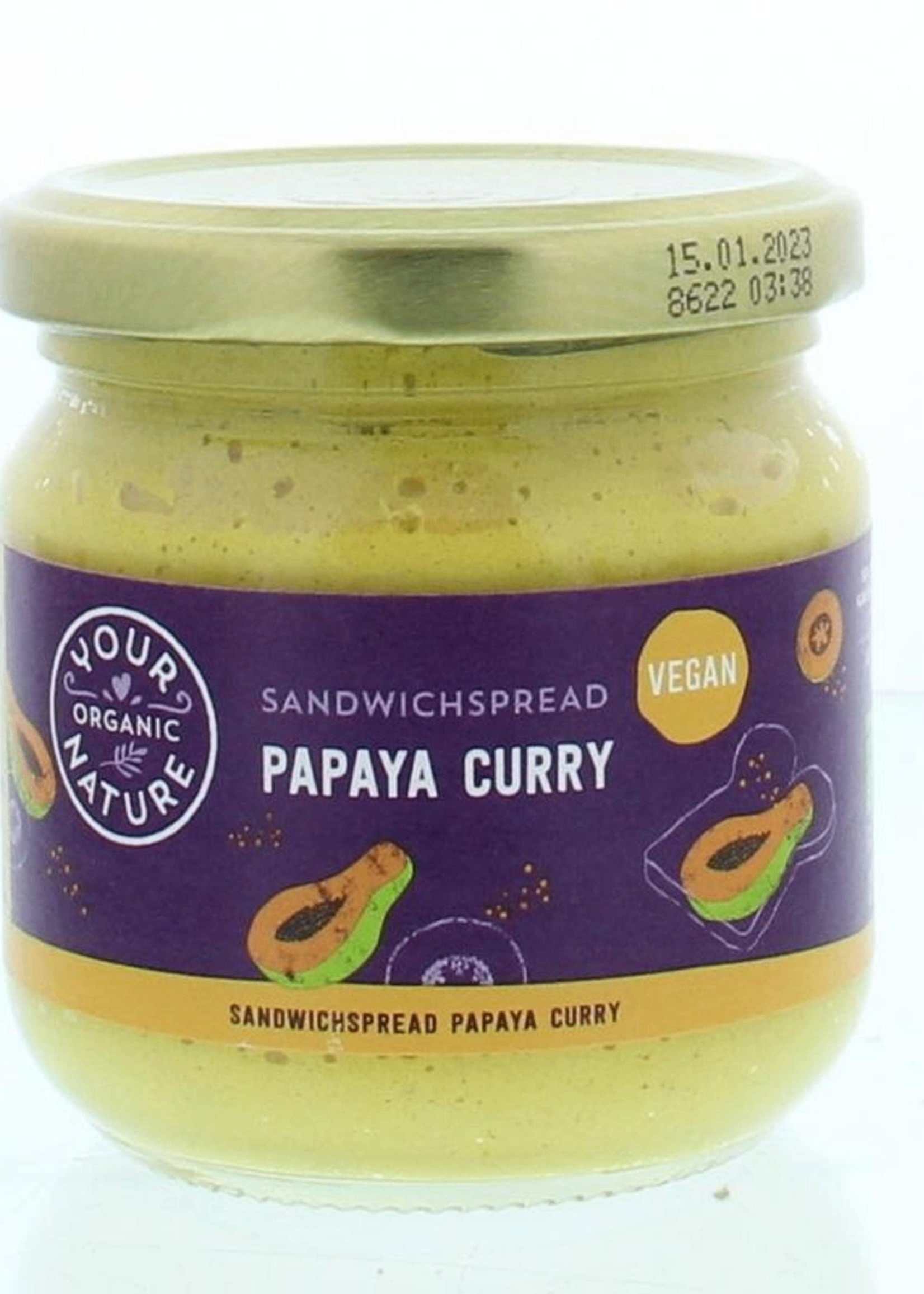 Your Organic Nature Sandwichspread Papaya Mango Curry (135 gr)