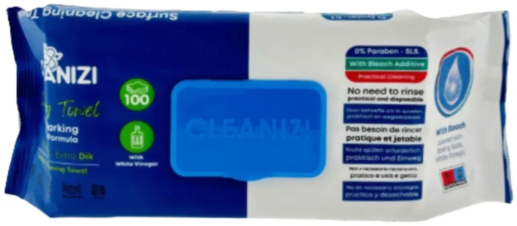 Cleanizi Schoonmaakdoekjes Bleek (100 Stuks)