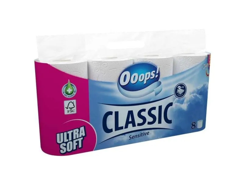 Ooops! Toiletpapier Sensitive 3 Laags (8 stuks)