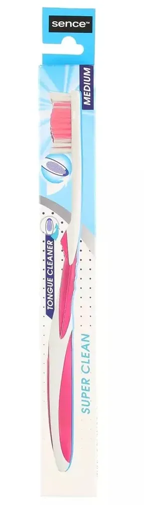 Sence Tandenborstel Medium Super Clean Roze (1 stuk)