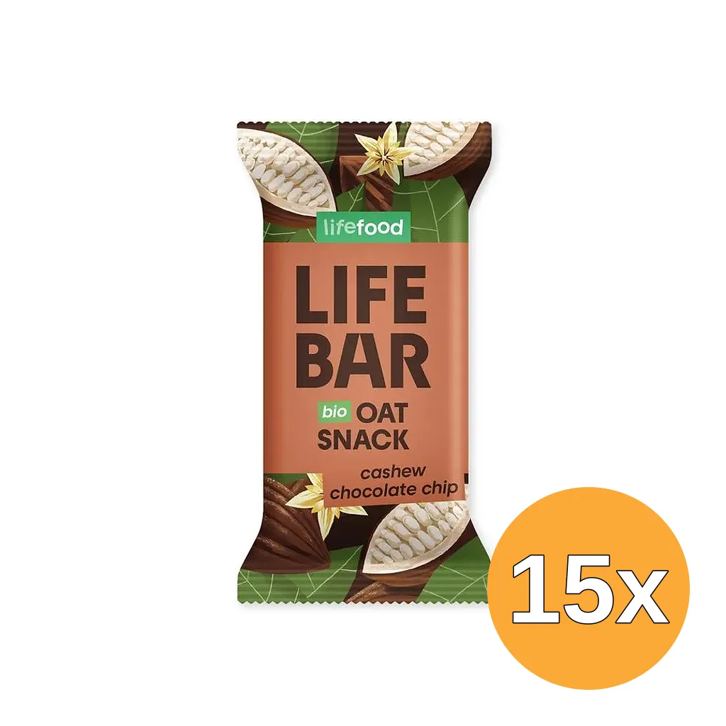 15x Lifefood Lifebar Oatsnack Chocolate Chi P Bio (40 gr)
