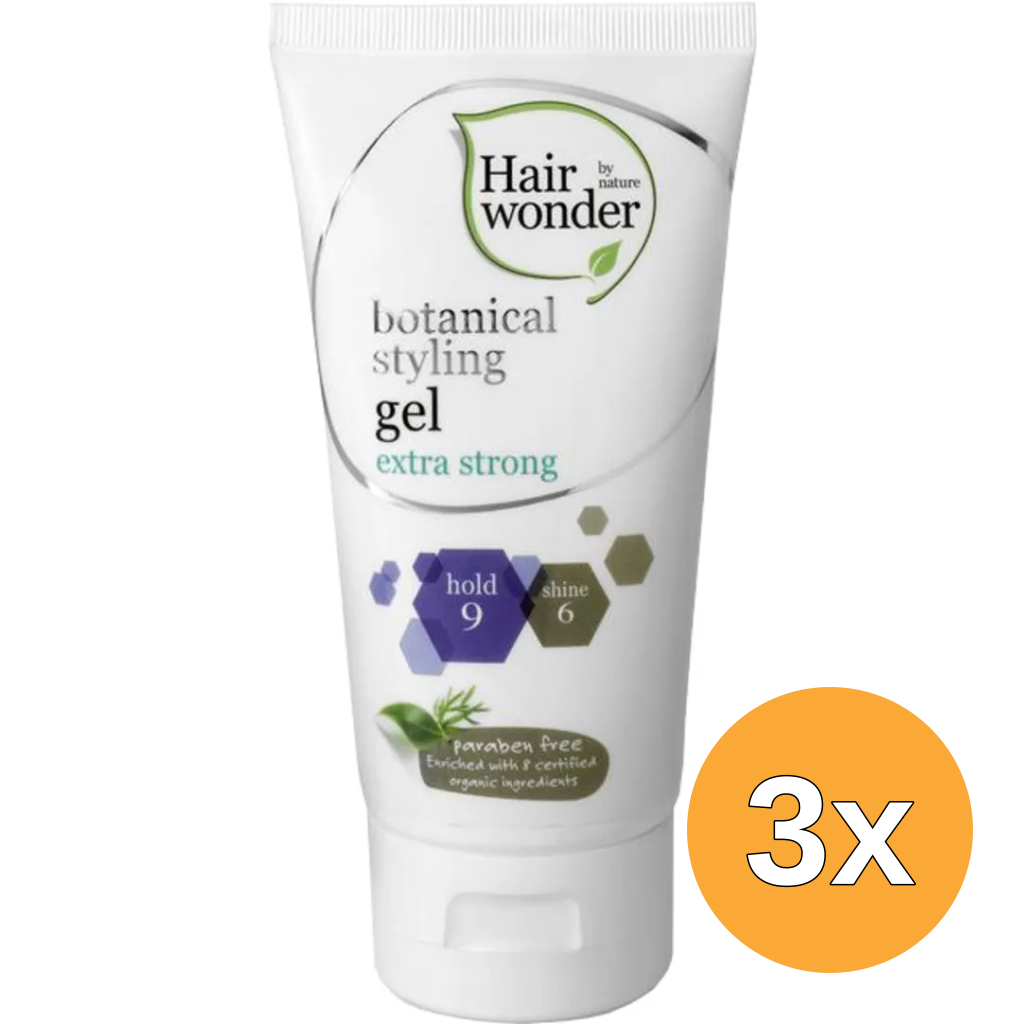 3x Hairwonder Botanical styling gel extra strong (150 ml)