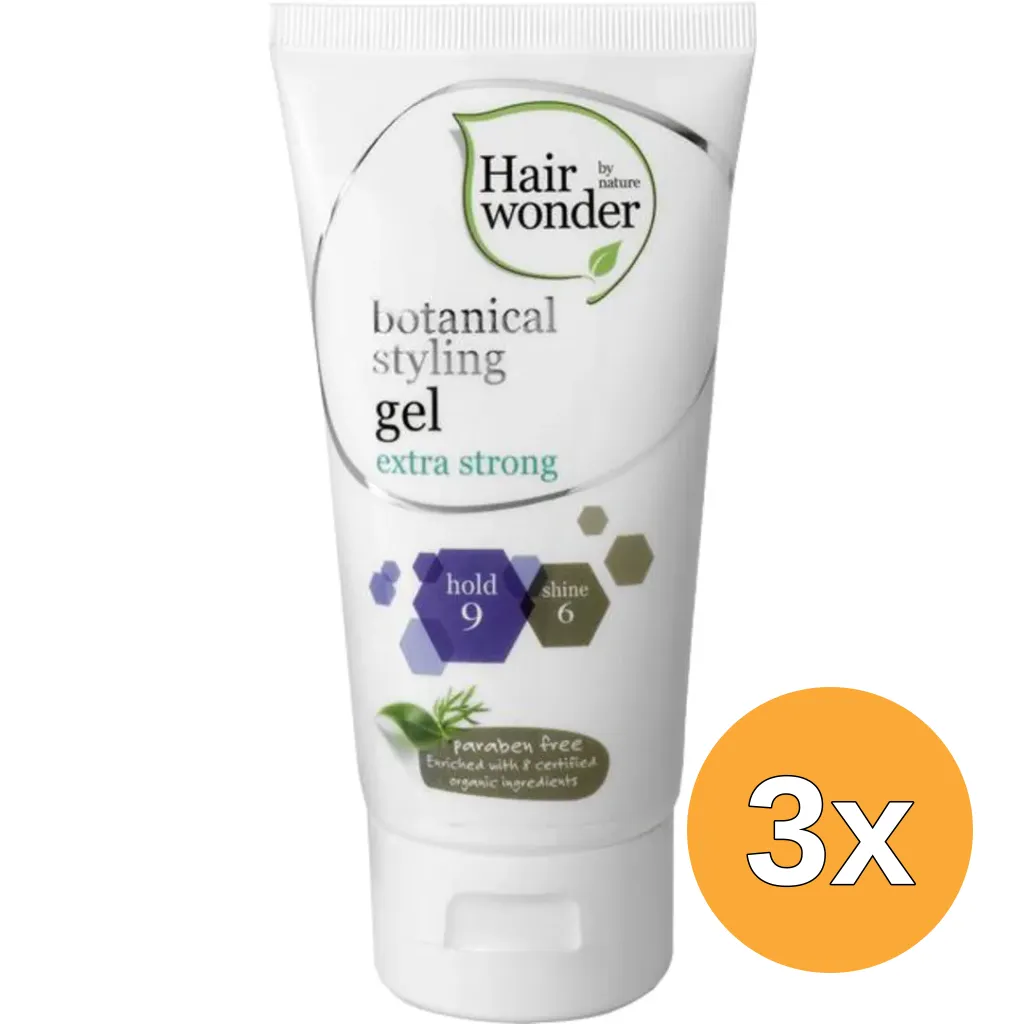 3x Hairwonder Botanical styling gel extra strong (150 ml)