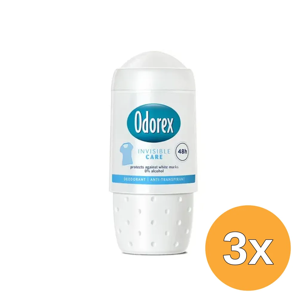 3x Odorex Body heat responsive roller invisible care (50 ml)