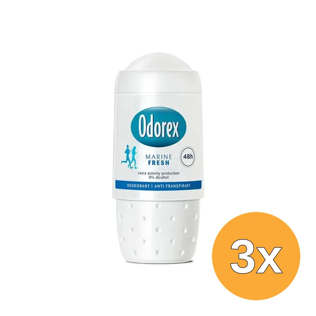 3x Odorex Body heat responsive roller marine fresh (50 ml)