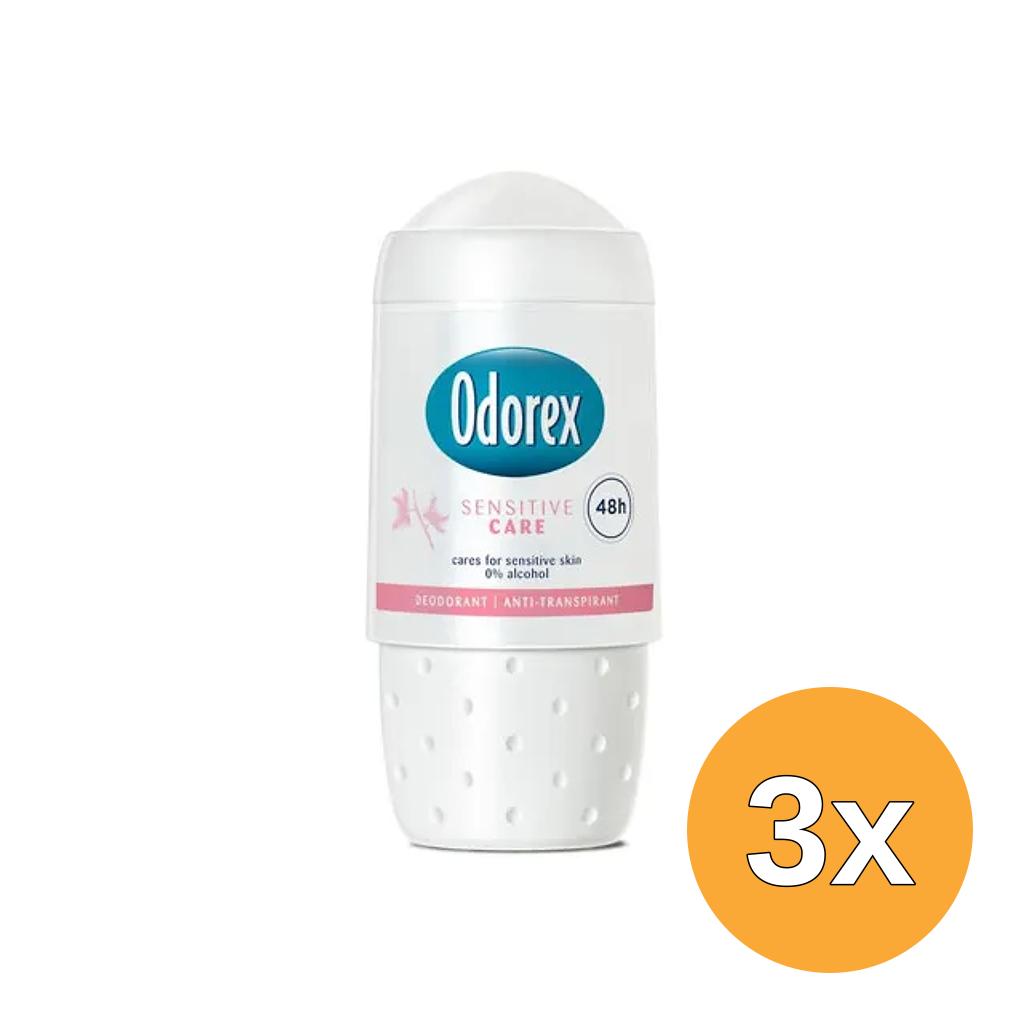 3x Odorex Body heat responsive roller sensitive care (50 ml)