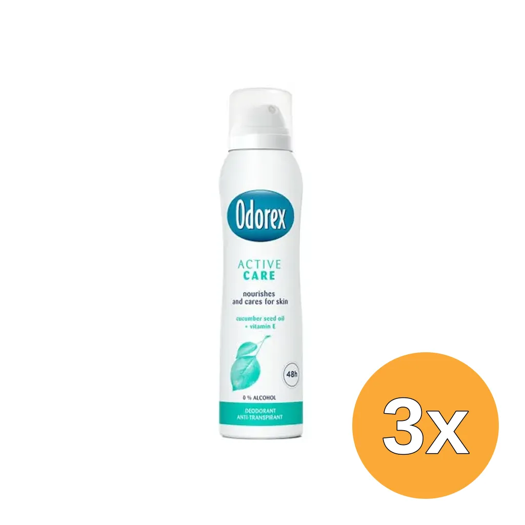 3x Odorex Body heat responsive spray active care (150 ml)
