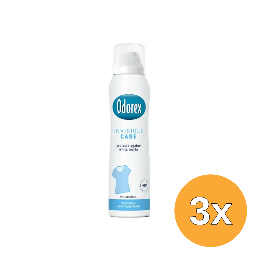 3x Odorex Body heat responsive spray invisible care (150 ml)