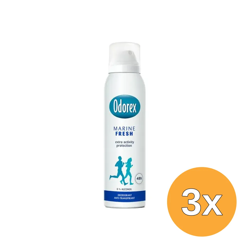 3x Odorex Body heat responsive spray marine fresh (150 ml)