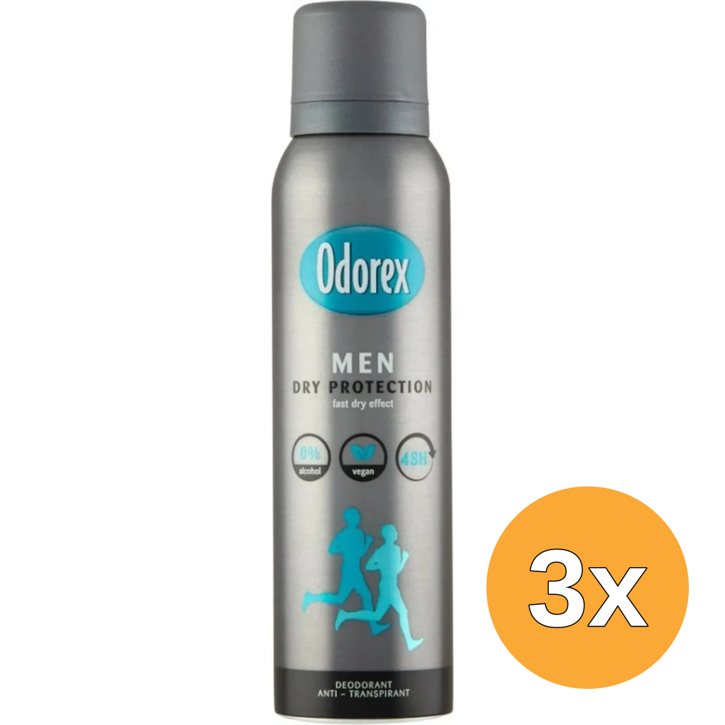3x Odorex Deospray Men - Dry Protection (150 ml)