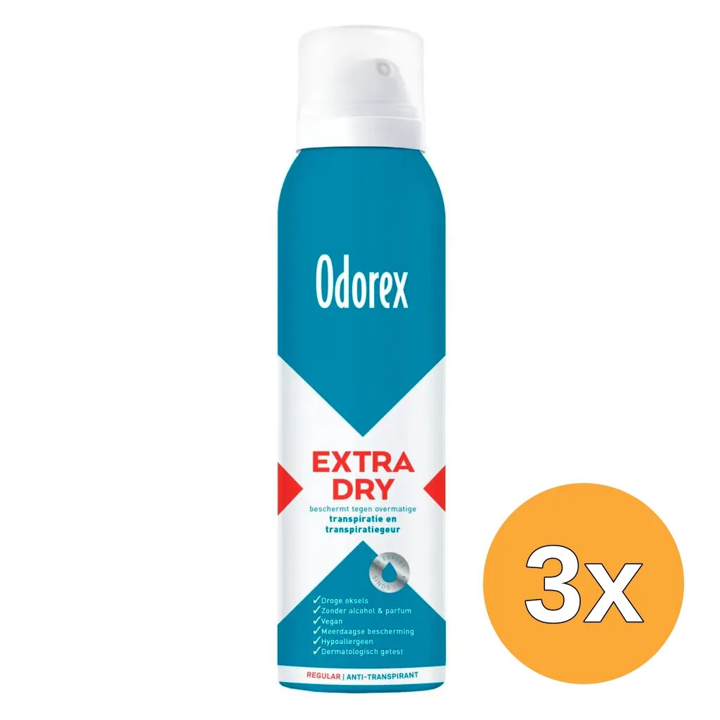 3x Odorex Extra Dry Deospray Regular (150 ml)