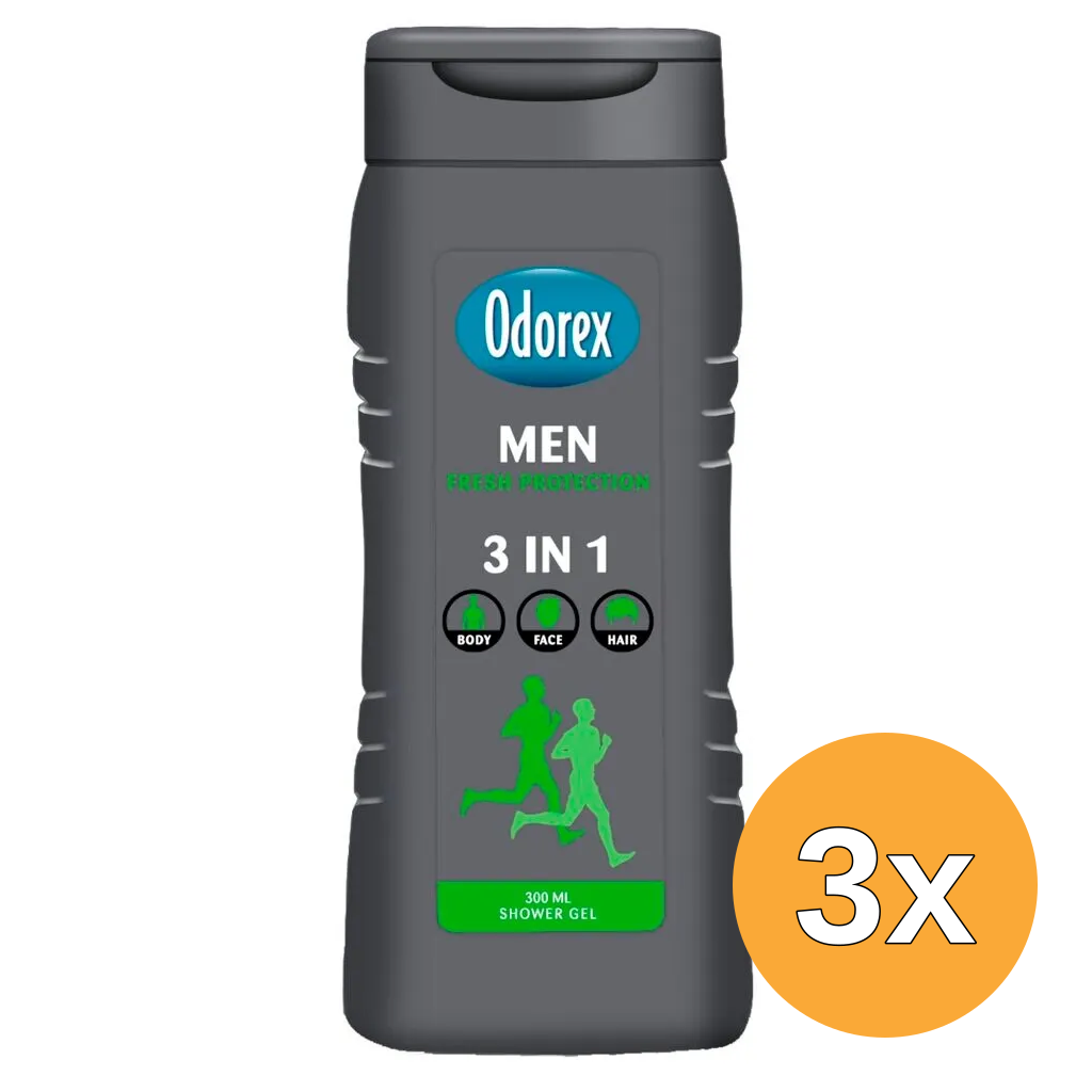 3x Odorex Showergel For Men Fresh Protection (300 ml)