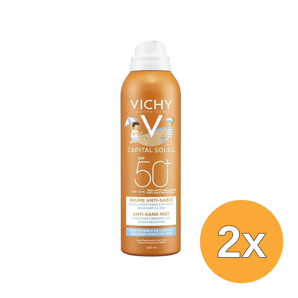 2x Vichy Capital Soleil Anti-sand Mist Children Sensitive SPF50+ (200 ml)