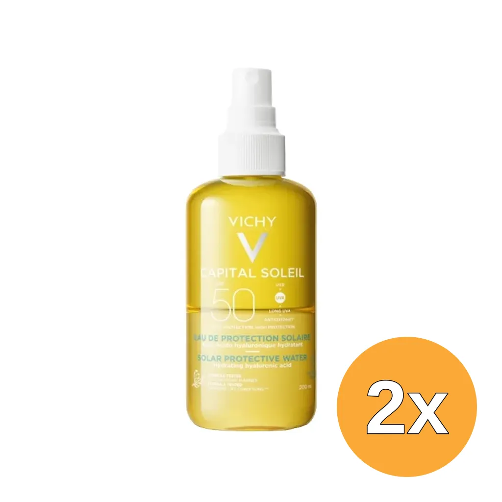 2x Vichy Capital Soleil Solar Protective Water Hyaluron SPF50 (200 ml)