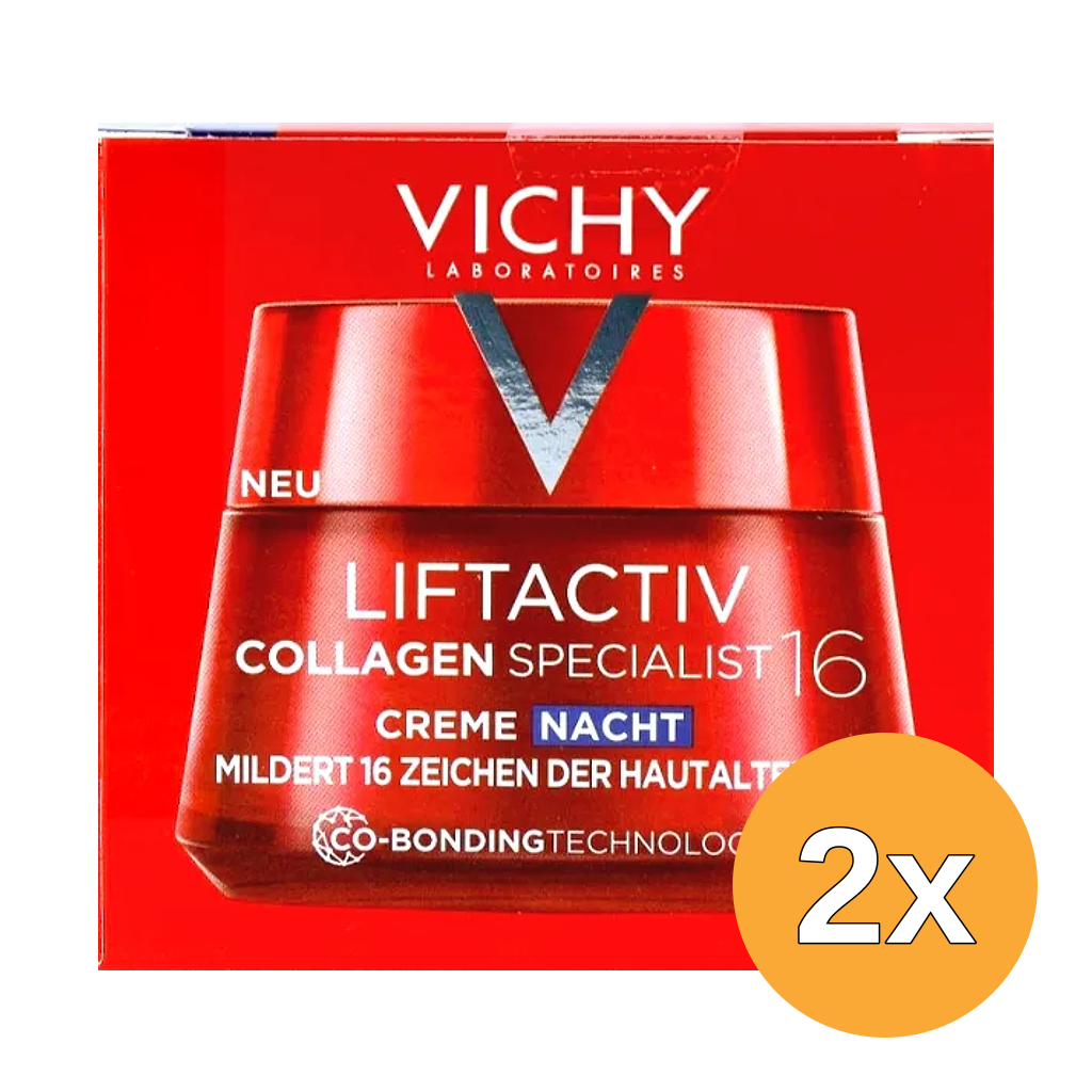 2x Vichy Liftactiv Collageen Specialist 16 Nachtcrème (50 ml)