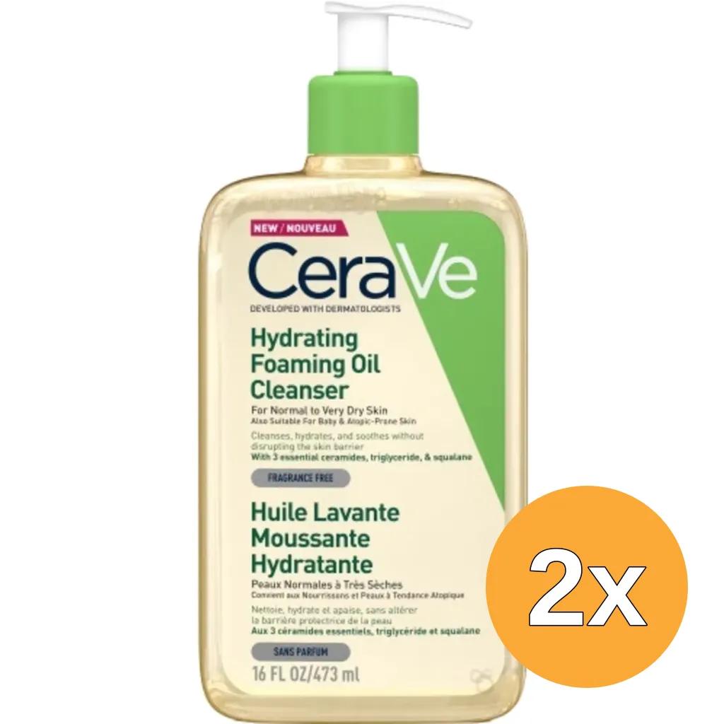 2x Cerave Reinigingsolie hydraterend (473 ml)