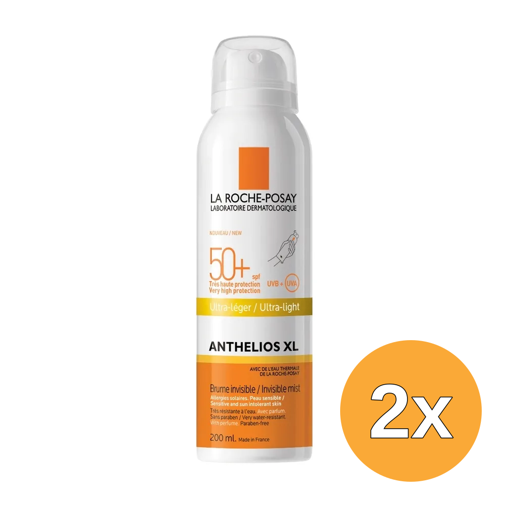 2x La Roche-Posay Anthelios Ultra Light Invisible Mist SPF50+ (200 ml)