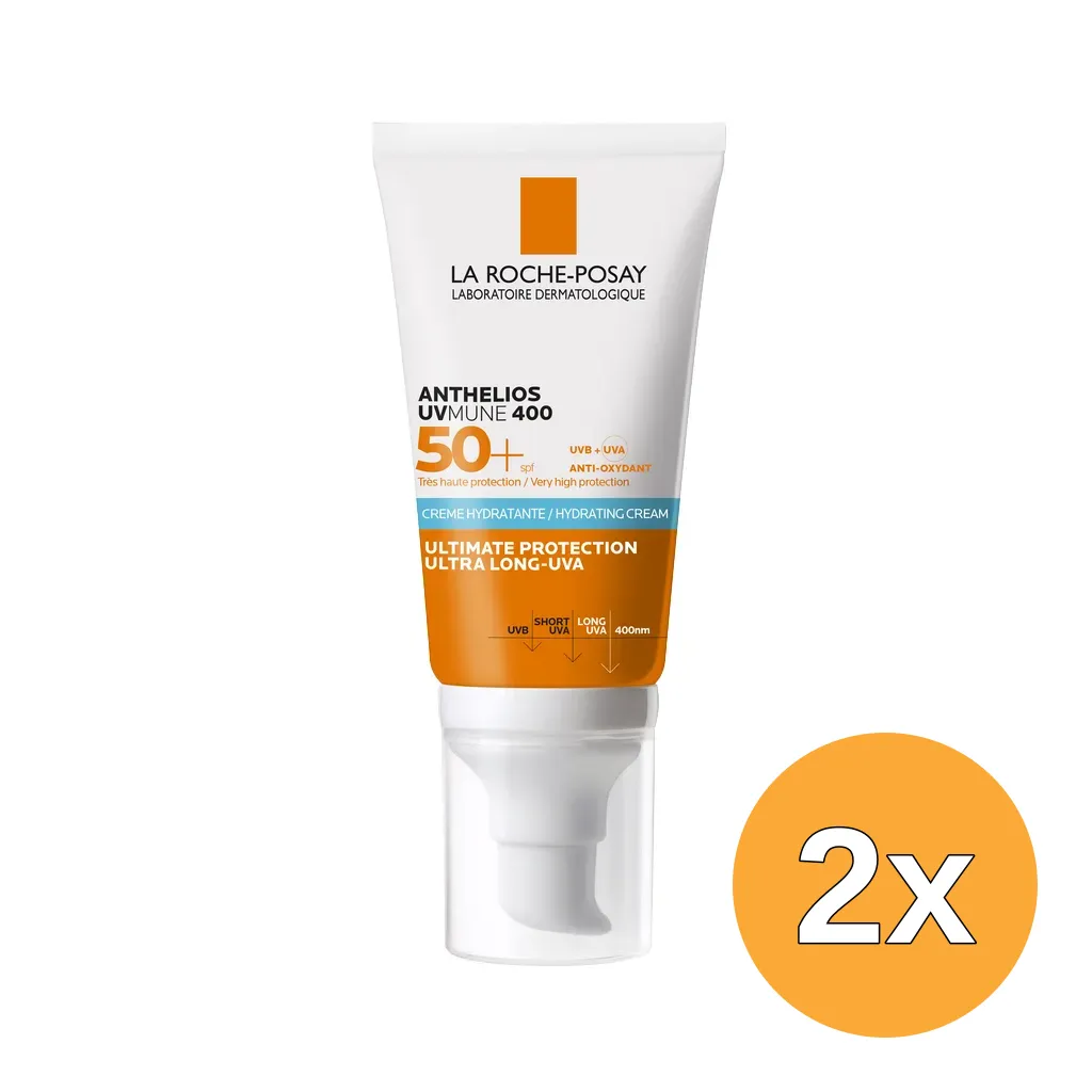 2x La Roche-Posay Anthelios Uvmune 400 Hydrating Cream SPF50+ (50 ml)