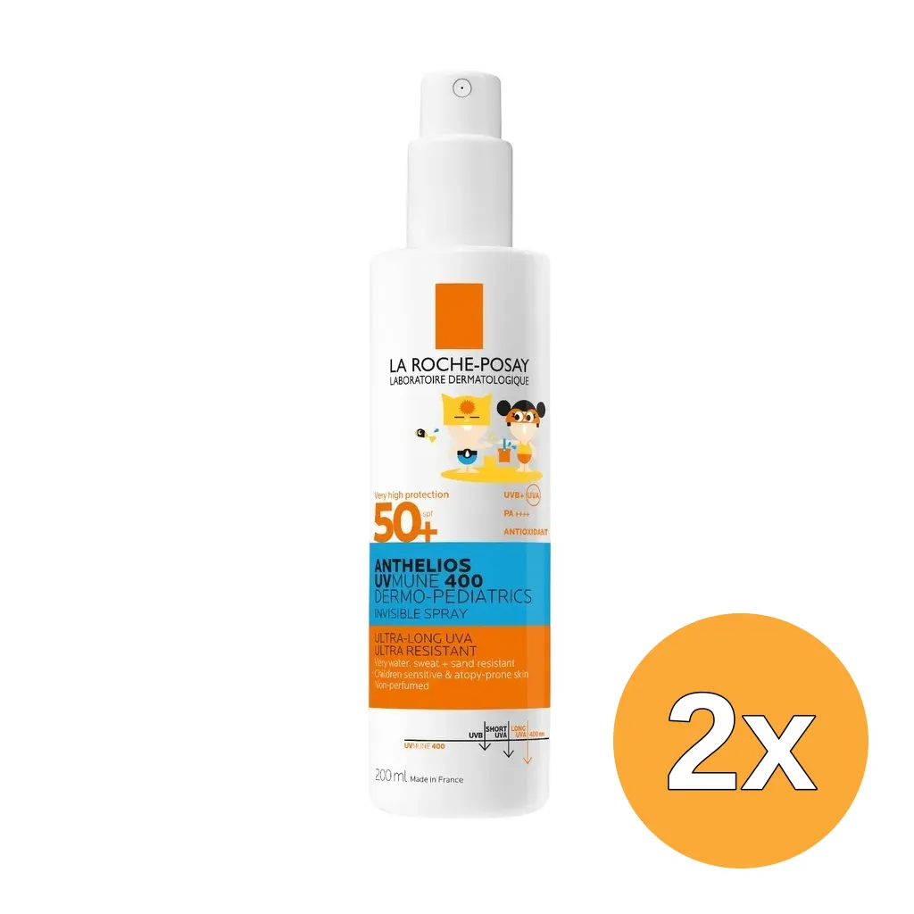2x La Roche-Posay Anthelios Uvmune 400 Invisible Spray SPF50+ (200 ml)
