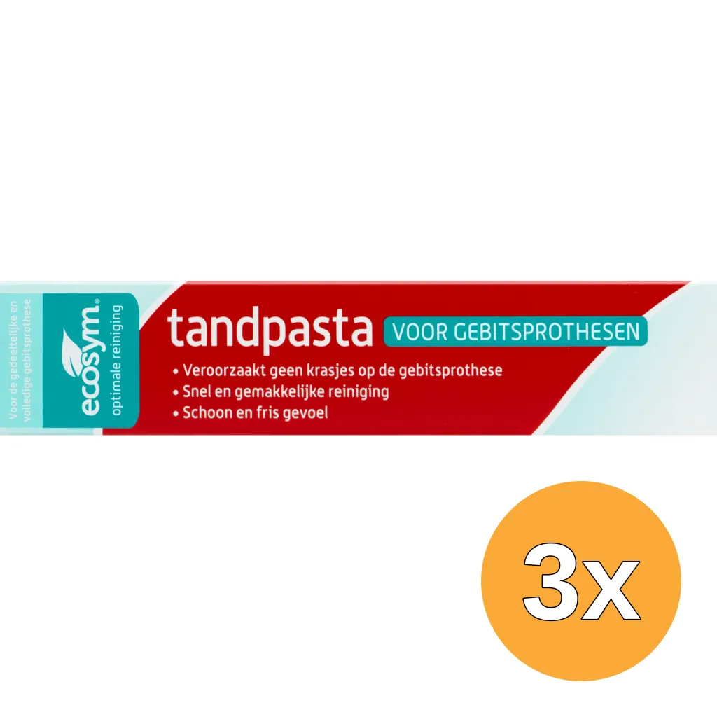 3x Ecosym Tandpasta voor gebitsprothese (75 ml)
